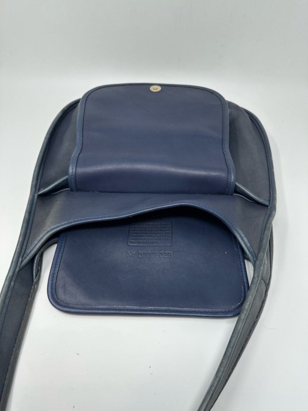 Vintage Coach 9029 Ergo Flap Leather Shoulder Bag Blue Made In USA - Picture 7 of 15